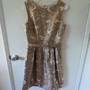 Broquade rose gold floral dress